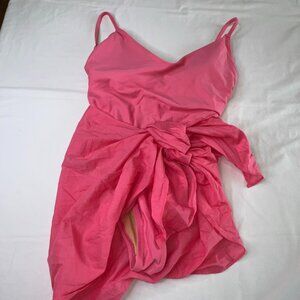 J Crew Women’s M Classic Scoop Neck Hot Pink One Piece Swimsuit Set Prepy Basic